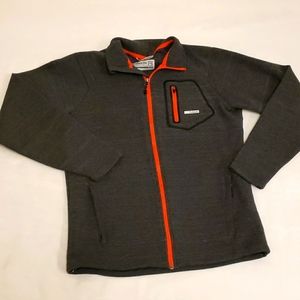 Avalanche Sweatshirt Jacket Outdoor Cotton Zip Up Grey Orange Mens Small S